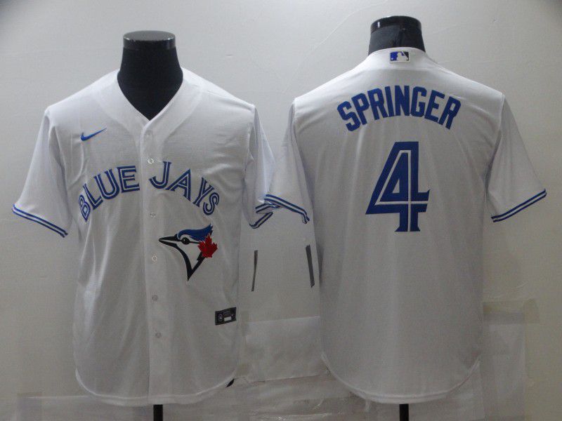 Men Toronto Blue Jays 4 Springer White Game 2021 Nike MLB Jerseys